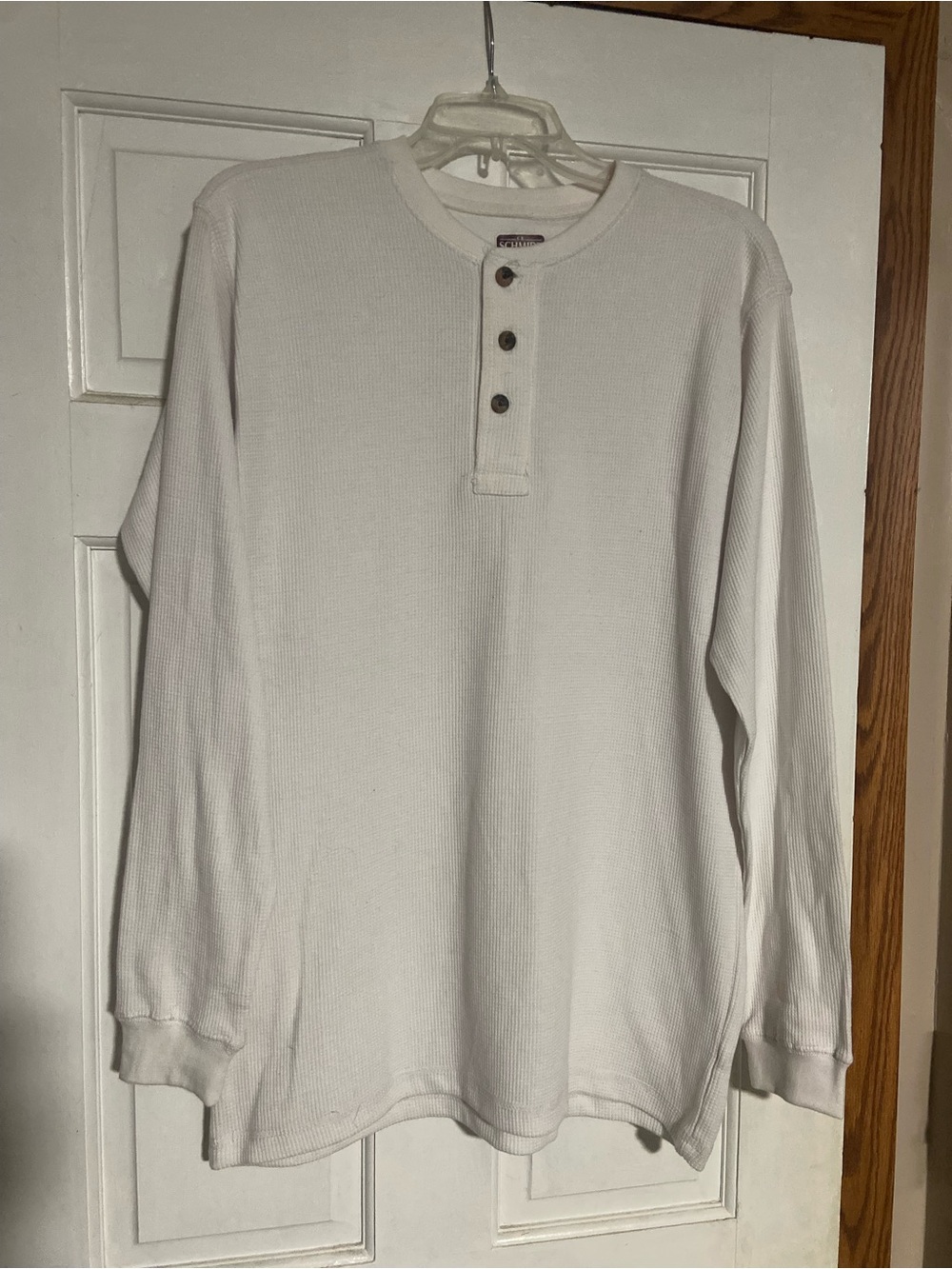 Men's Long-Sleeve Henley Shirt - White